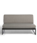 Canapé extérieur élément central en aluminium anthracite, teck et tissu gris LANDSCAPE TECK Large Middle Seat – Image 2
