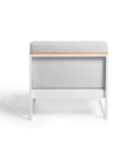 Canapé extérieur élément central en aluminium blanc, teck et tissu gris clair LANDSCAPE TECK Small Middle Seat – Image 4