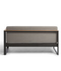 Canapé extérieur modulable 1 accoudoir en aluminium anthracite, teck et tissu gris LANDSCAPE TECK – Image 7