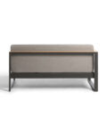 Canapé extérieur modulable 1 accoudoir en aluminium anthracite, teck et tissu gris LANDSCAPE TECK – Image 3