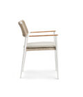 Fauteuil de repas extérieur RAY en aluminium blanc, corde tressée et teck – Image 12