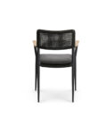 Fauteuil de repas extérieur RAY en aluminium anthracite, corde tressée et teck – Image 14