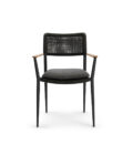 Fauteuil de repas extérieur RAY en aluminium anthracite, corde tressée et teck – Image 15