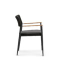 Fauteuil de repas extérieur RAY en aluminium anthracite, corde tressée et teck – Image 16