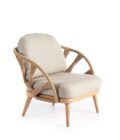 Fauteuil extérieur dossier bas en teck et corde tressée BOHÈME