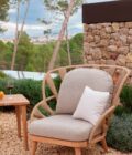 Fauteuil extérieur dossier haut en teck et corde tressée BOHÈME – Image 2