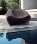 Fauteuil extérieur arrondi en Polyeasy Velvet IRIS