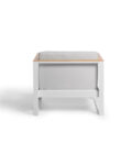 Fauteuil en aluminium blanc, accoudoirs en teck et tissu gris LANDSCAPE TECK – Image 2
