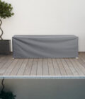 Canapé extérieur 3 places en aluminium anthracite, teck et tissu gris LANDSCAPE TECK – Image 16