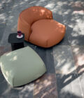 Fauteuil extérieur en tissu rembourré BRIONI