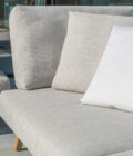 Compositions canapé extérieur en aluminium blanc, pieds en teck et tissu Twisted Linen CONCEPT LINK – Image 2