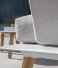 Compositions canapé extérieur en aluminium blanc, pieds en teck et tissu Twisted Linen CONCEPT LINK – Image 5