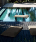 Matelas flottant de détente pour terrasse extérieure et piscine LOUIS