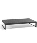 Pouf extérieur en aluminium anthracite, teck et tissu gris LANDSCAPE TECK Large Footrest – Image 2