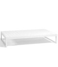 Pouf extérieur en aluminium blanc et tissu gris clair LANDSCAPE TECK Large Footrest – Image 3