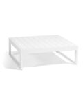 Pouf extérieur en aluminium blanc et tissu gris clair LANDSCAPE TECK Medium Footrest – Image 2