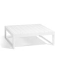 Pouf extérieur en aluminium blanc et tissu gris clair LANDSCAPE TECK Medium Footrest – Image 3