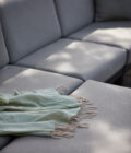 Canapé extérieur élément central en aluminium anthracite, teck et tissu gris LANDSCAPE TECK Small Middle Seat – Image 7