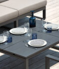 Table basse extérieure ajustable en hauteur en aluminium anthracite LANDSCAPE TECK S – Image 4