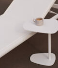 Table basse d'appoint extérieure elliptique en aluminium blanc EASY FIT Side Table Ellips B – Image 2
