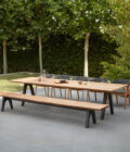 Table de repas extérieure en teck massif et pieds aluminium anthracite PURE L.340 x 100 cm – Image 4