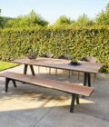Table de repas extérieure en teck massif et pieds aluminium anthracite PURE L.340 x 100 cm – Image 5